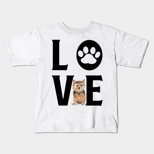 Dog Love - Norfolk Terrier Kids T-Shirt by TKLA